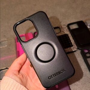 OtterBox Midnight Black Phone Case with Ring Holder